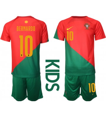 Maillot de foot le Portugal Bernardo Silva #10 Domicile enfant Monde 2022 Manches Courte (+ pantalon court)